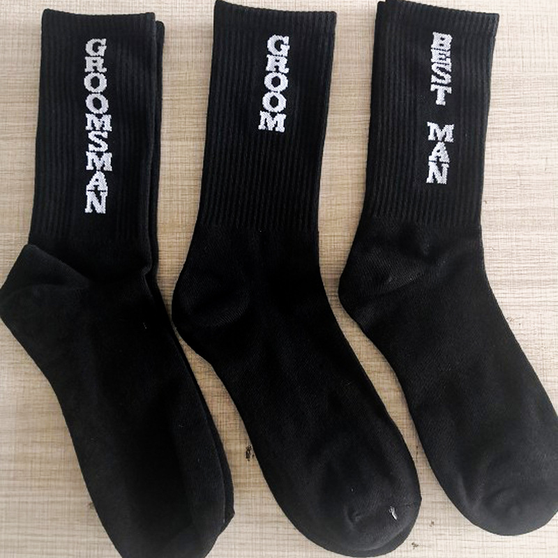Hochzeit Bräutigam Socken 8 Paare Schwarz Rose verrotten Vater Socken Groomsmen Socken Hochzeit Socke: 8 PARS Bräutigam