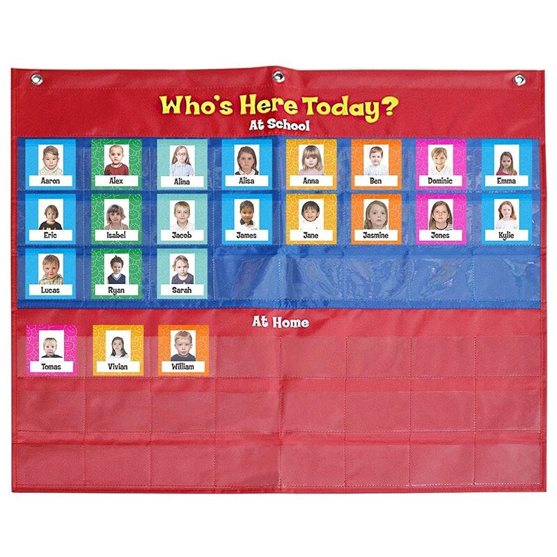 Kids Attendance Pocket Chart for Classroom Children Educational Tools: Default Title