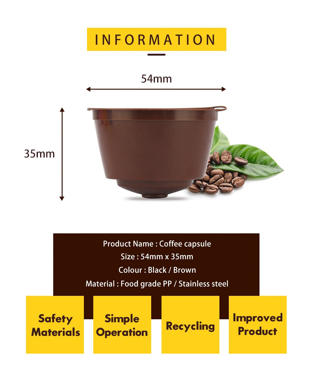 3rd återanvändbara dolce gusto kaffekapslar för kaffe dolcegusto nescafe-maskin återanvändbara dulce gusto kaffefilter
