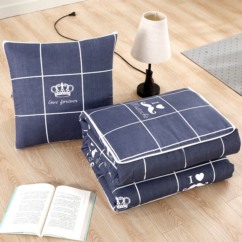2 in 1 slaapdeken zachte comfortabele opvouwbare deken kussen quilt met rugkussen huisdecoratie bj