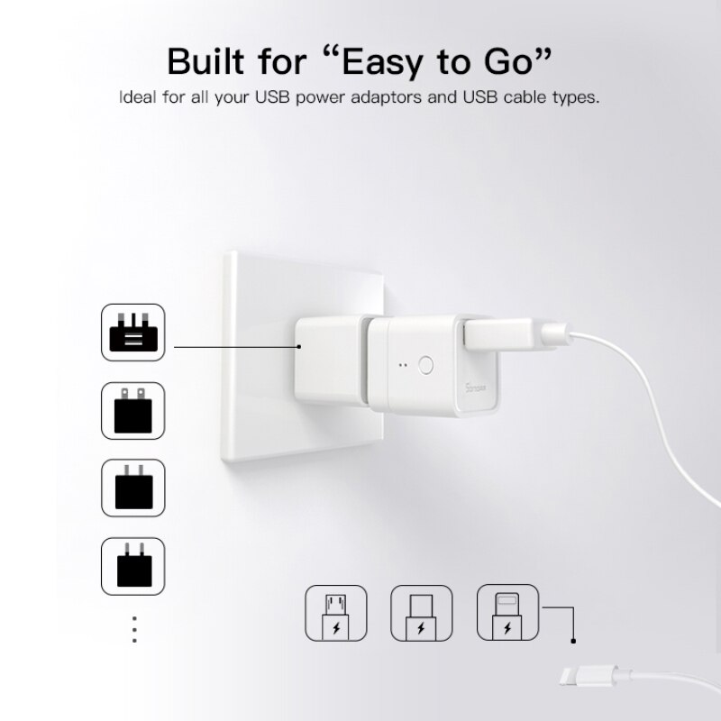 SONOFF Micro Smart Plug - 5V USB WiFi Adapter - eWelink App Control - Works with Alexa, Google Assistant