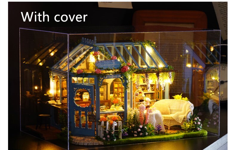 WINCO DIY Doll House Wooden Furniture Miniature Dollhouse Hand Assemble House Toys for Children Birthday Year Chrismas
