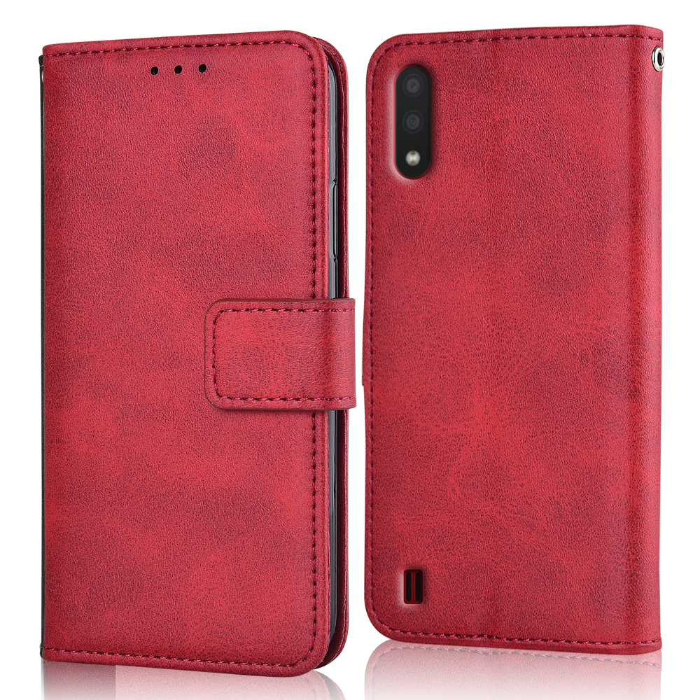 Für Samsung Galaxy A01 Fall Für Auf Samsung A01 EINE 01 Coque Brieftasche Fall Für Samsung Galaxy A01 Buch Flip abdeckung: niu-Red