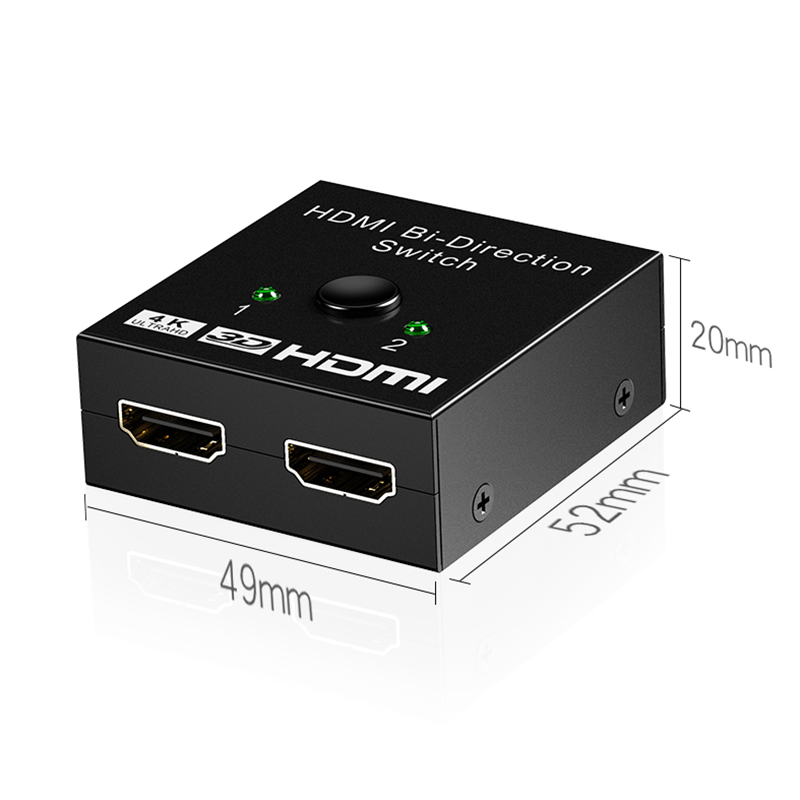 OULLX HDMI Splitter 4K Schalter KVM Bi-Richtung 1x 2/2x1 Adapter HDMI Umschalter 2 in 1 heraus für PS5/4/3 XBox TV Kasten Computer Monitor