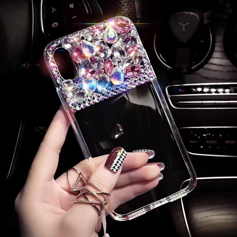 Luxus Bling Strass Kristall Farbe Diamant Weiche Zurück Telefon Fall Für iPhone 6 6s plus 7 8 Plus X XS XR XS Max 11 Abdeckung