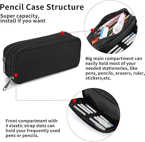 Large Capacity Pencil Case Back to School Supplies Pencil Pouch Aesthetic Pen Bag Office Stationery Organizer Multifunctional