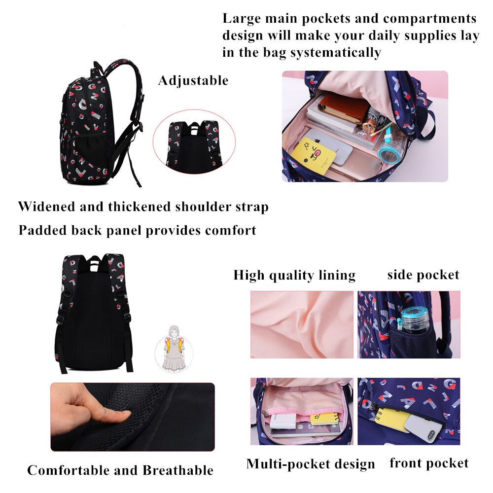 Vidosola meninas adolescentes mochilas escolares para escola primária mochila mochila de viagem durável daypack