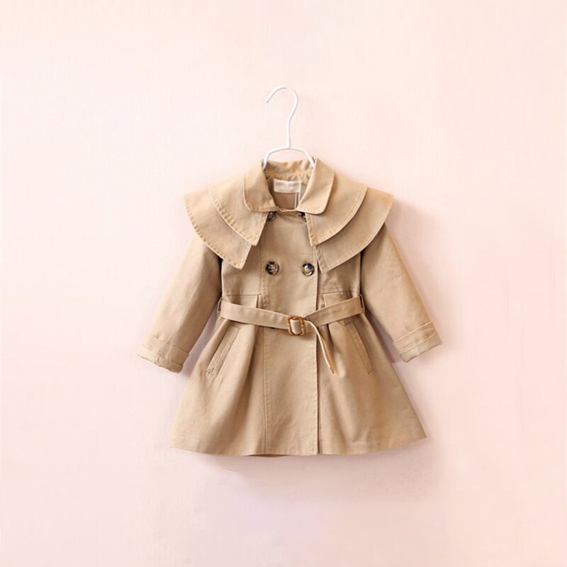 Kids Windjack Trenchcoat Kinderen Wind Jas Meisje Peuter Jas Geul Voor Kinderen Herfst Winter 3-8Y Formele Kind Jas: XLMqmy061005-Khaki / 3T