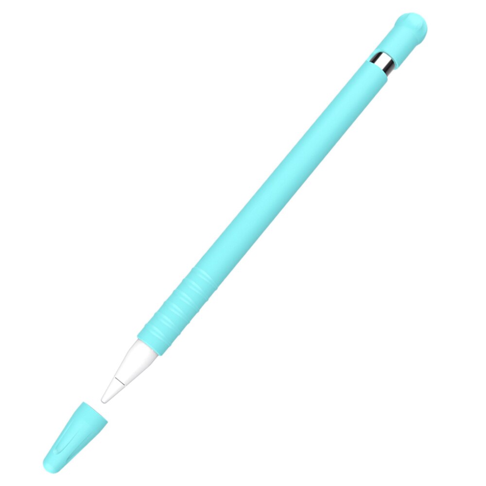 Siliconen Case Compatibel Voor Apple Potlood 1 Tablet Touch Stylus Pen Beschermhoes Pouch Tips Cap Sleeve Gevallen Voor iPad: Blue