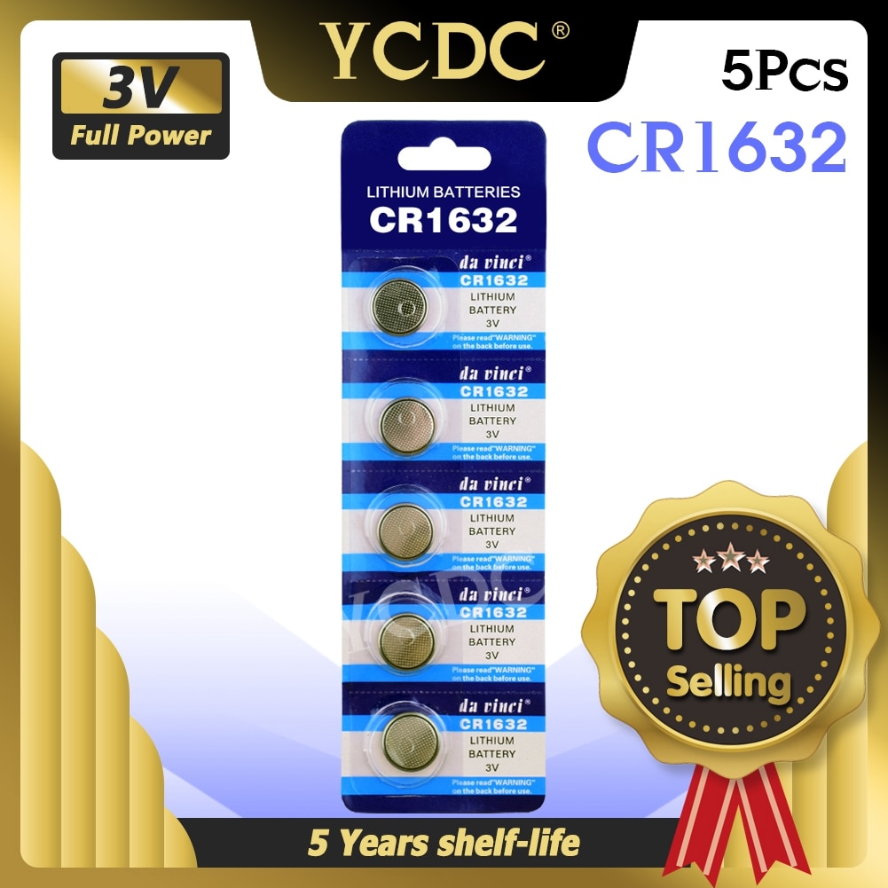 Ycdc 5 Stks/partij 3 V CR1632 Lithium Batterij 1632 DL1632 KCR1632 LM1632 BR1632 ECR1632 KL1632 L1632 KECR1632 Button Coin mobiele