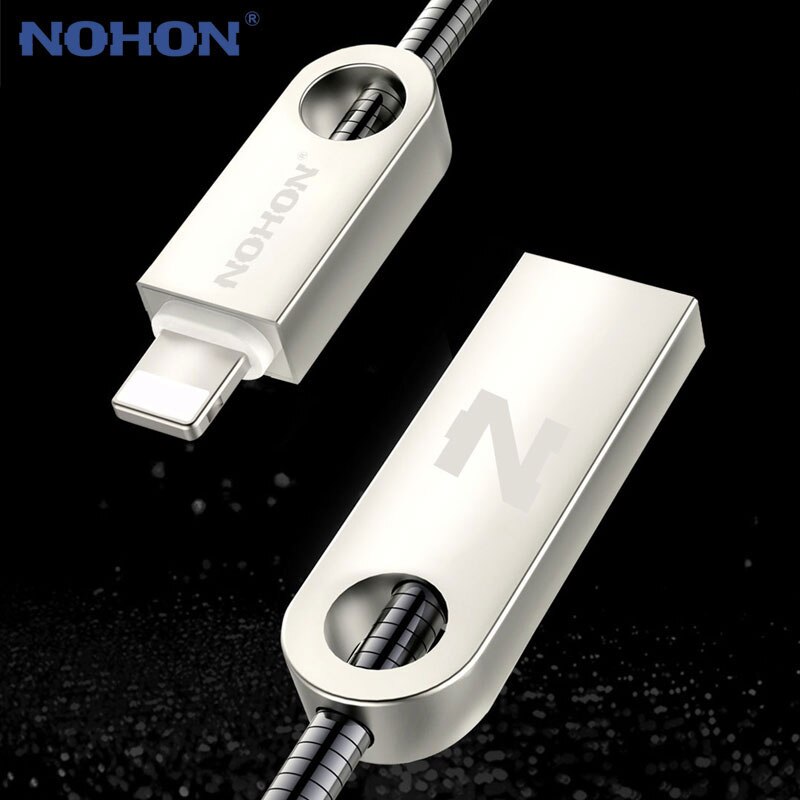 NOHON USB Cable For iPhone Cable Xs Max Xr 8 7 6 Plus 6S 5 S Plus iPad Mini Fast Charging Cables Mobile Phone Charger Cord Data