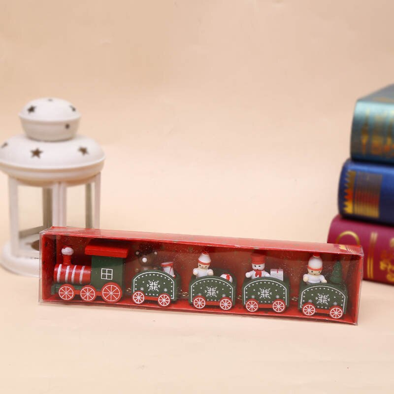 Cute Christmas Wood Small Train Toy Festival Home Decoration Christmas Innovative for Kids Children Navidad 2021Childrens