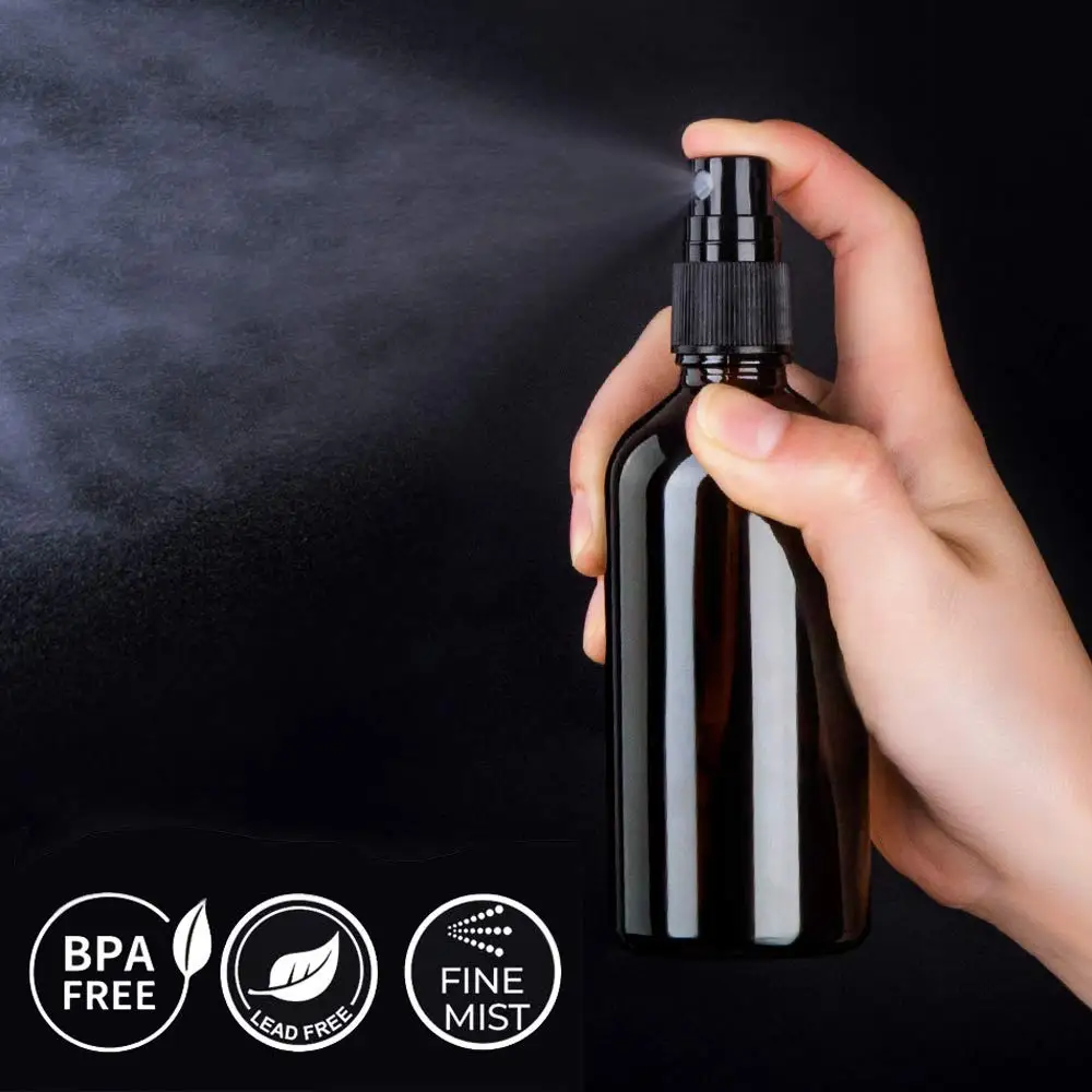 1 szt. 5ml-100ml Bursztynowa Szklana Butelka na Perfumy Atomizer Butelka Podróżna Wielokrotnego Użytku Pojemniki na Olejki Eteryczne