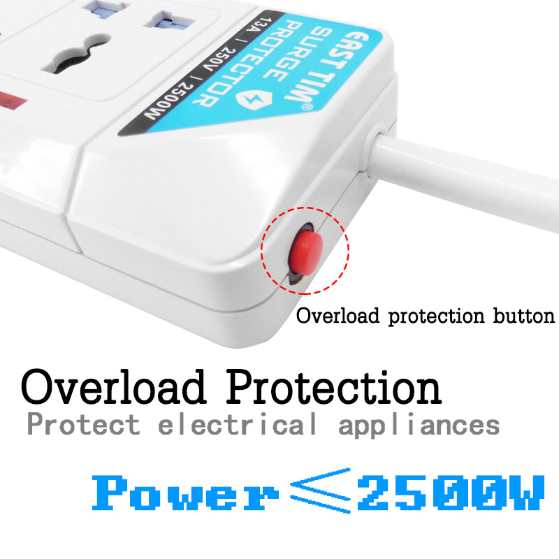 Over Load Socket Extension Power Strip Socket Individual Switched A... – Grandado