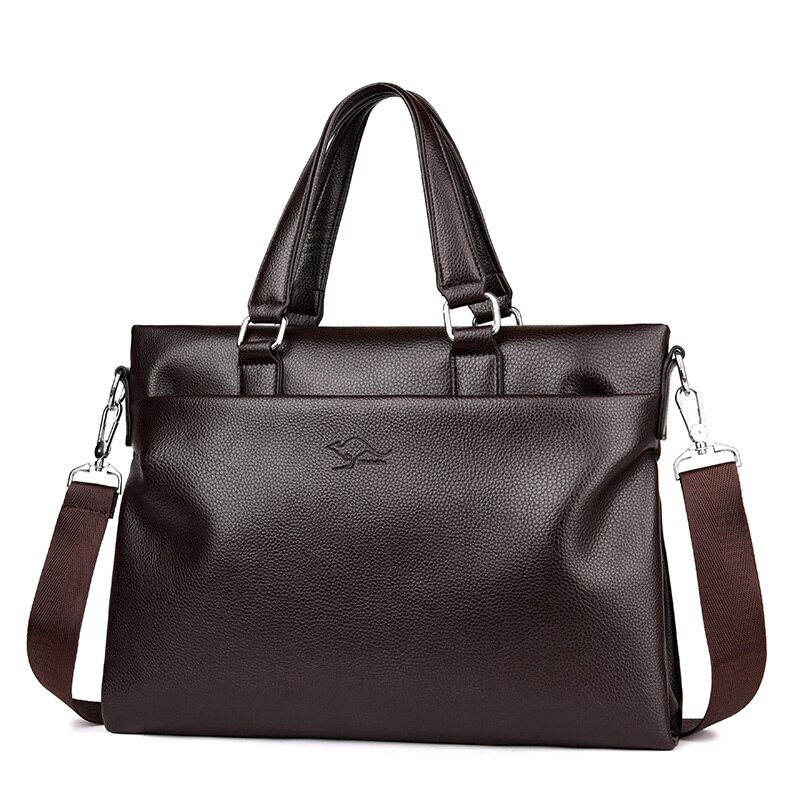 FANTI Männer Casual Aktentasche Business Schulter Tasche Leder Messenger Taschen Computer Laptop Handtasche Tasche männer Reisetaschen: brown