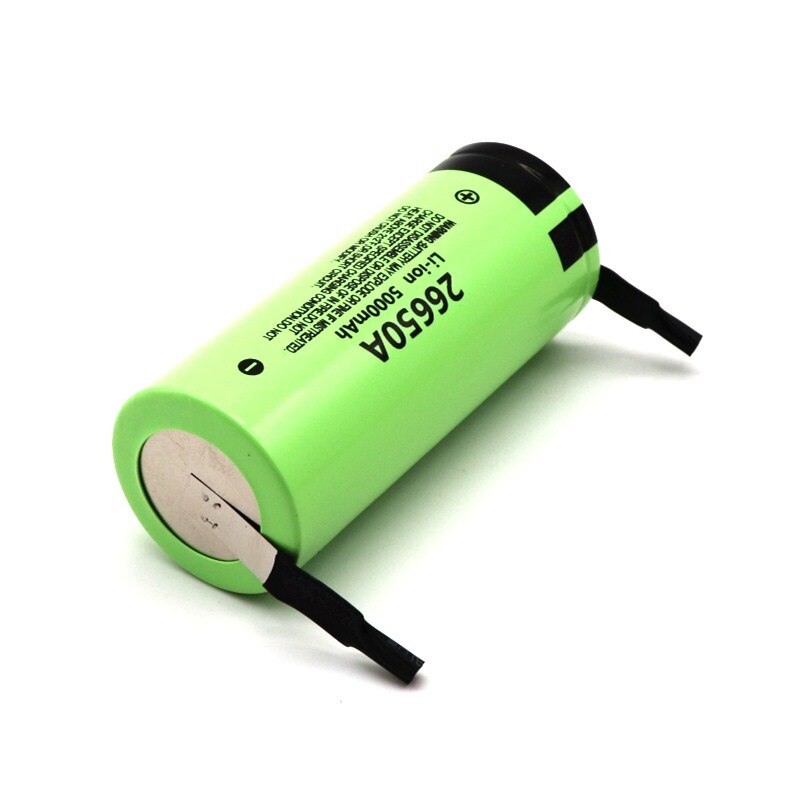 100% original 26650A 3.7V 5000mAh large capacity 26650 lithium ion rechargeable battery (with DIY nickel sheet)