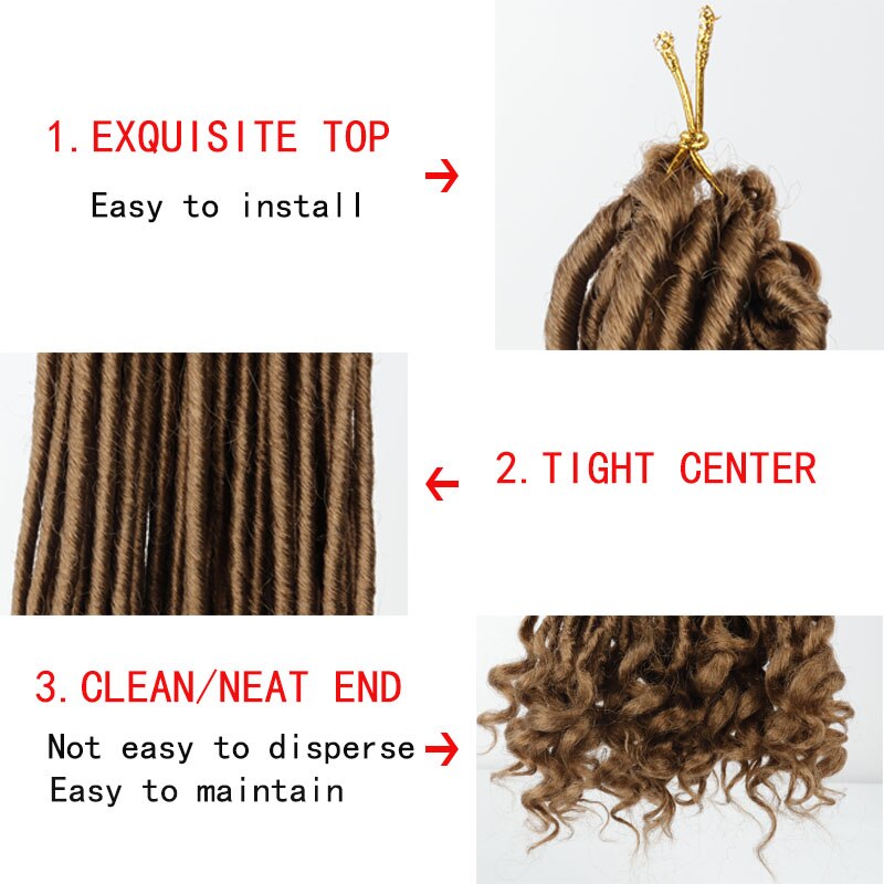 LISI GIRL Dreadlocks Crochet Braids Jumbo Dread Hairstyle Ombre Color Synthetic Faux Locs Braiding Hair Extensions For Women