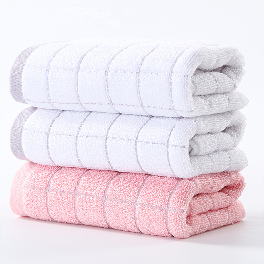 Juego de toallas faciales a cuadros para adultos y niños, 100% algodón, suave, pelo grueso, para manos, hogar, Hotel, Spa, toalla de cara, servilleta, 3 piezas