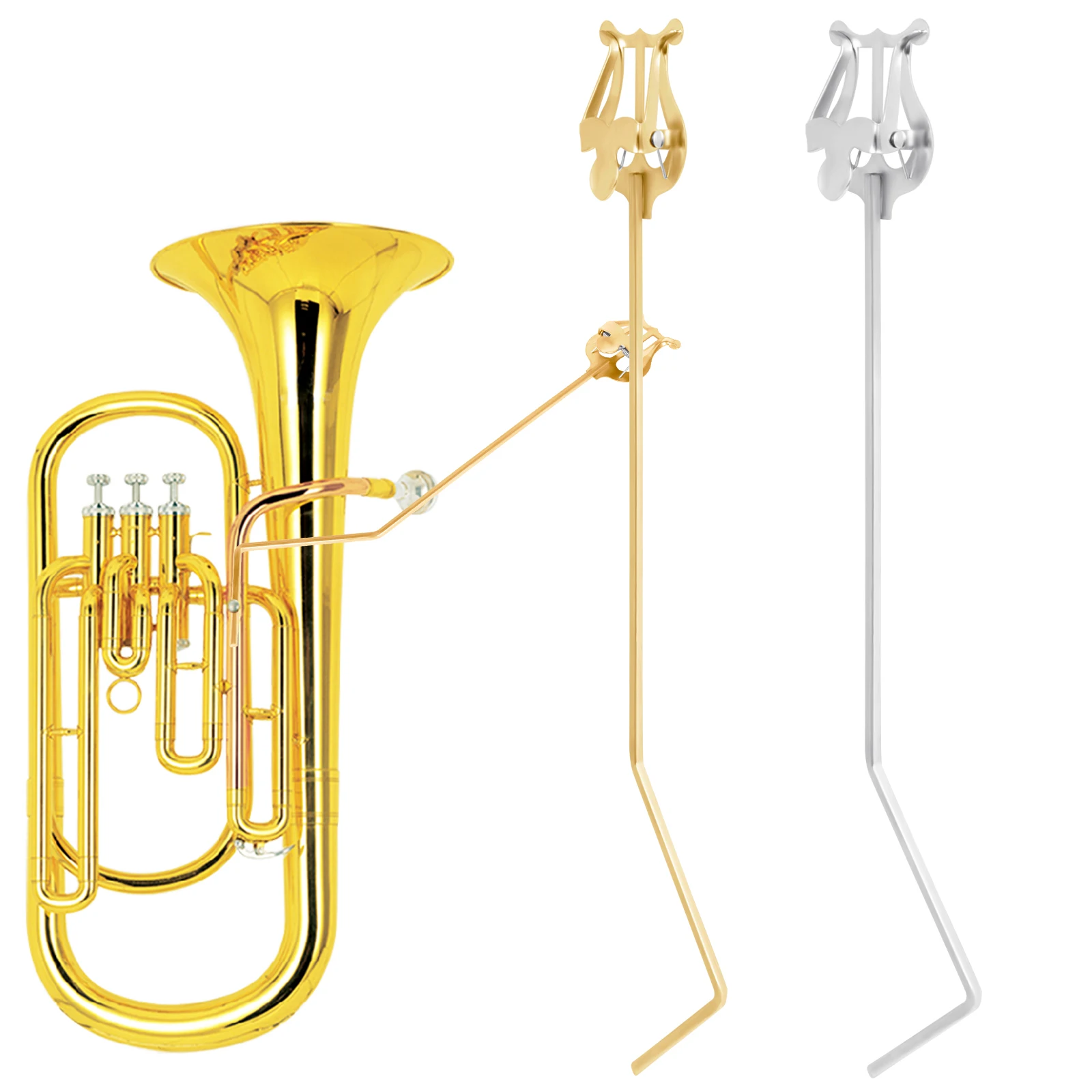 Muziekstandaard Staande Sleutel Tuba Tenor Hoorn Draagbare Metalen Muziekstandaard Euphonium Bladmuziek Houder Accessoires voor koperen instrumenten