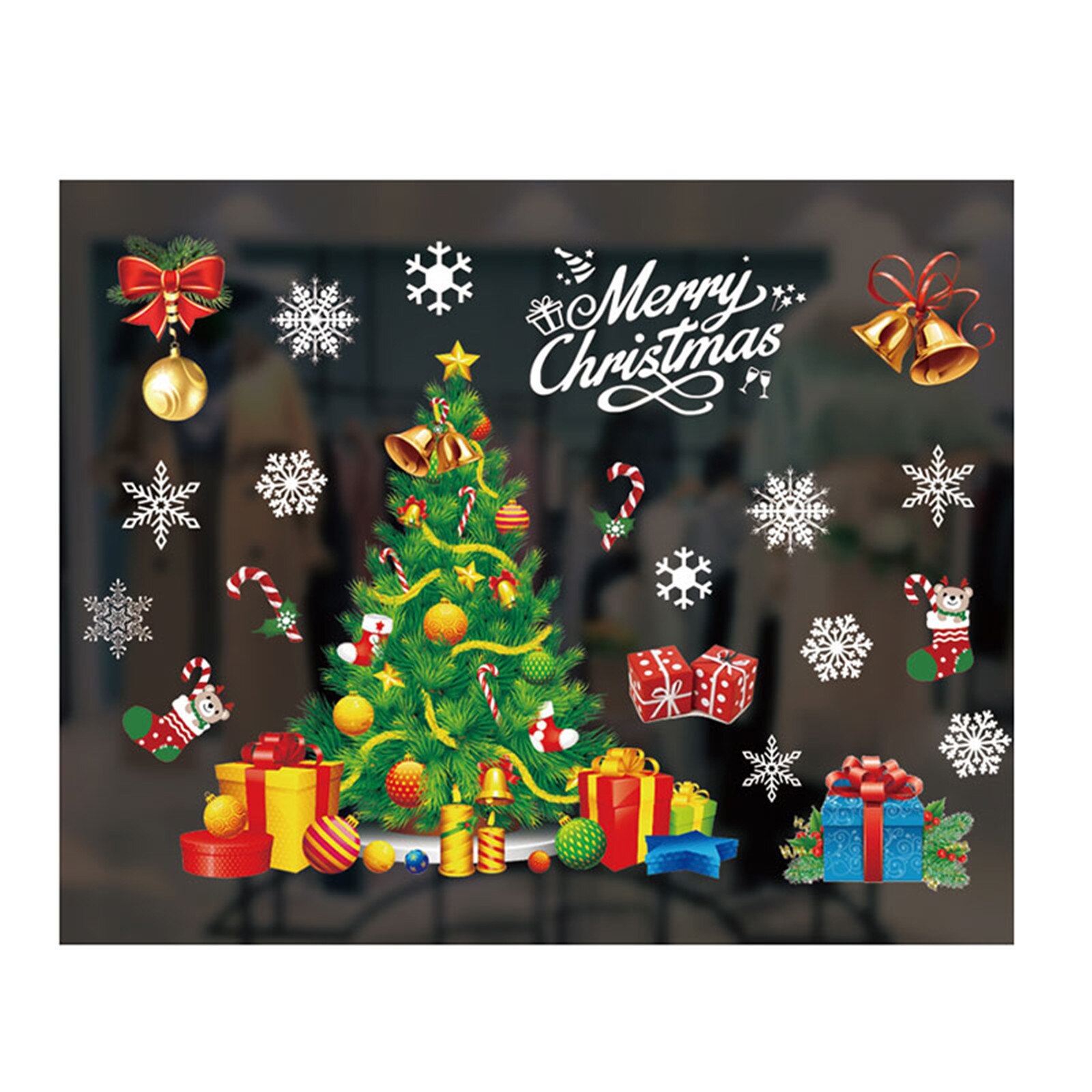 Christmas Window Clings Christmas Snowflake Window Stickers Decals Reusable Electrostatic for Window Glass Mirror Decoration: 2