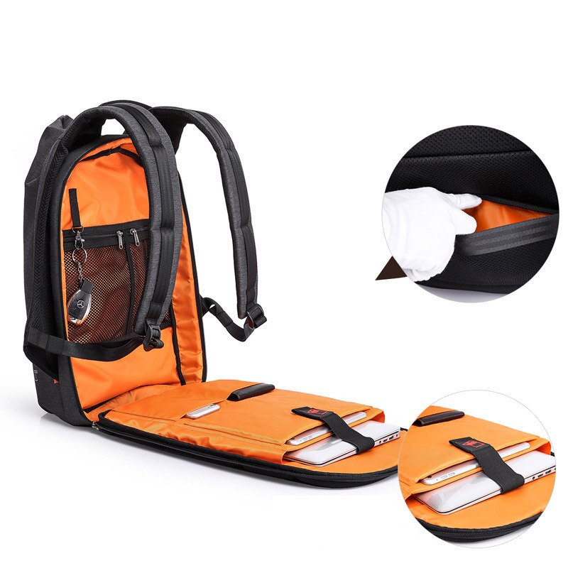 Men Backpack for Laptop USB Port Waterproof Travel Backpack Large Capacity College Student School Backpack