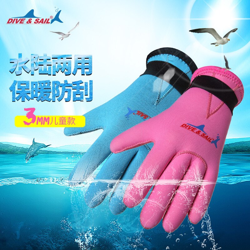 Barn neopreen handschoen 3mm hook & loop hålla varma barn simning dykning segelutrustning surfing dykning snorkling vattenhandskar