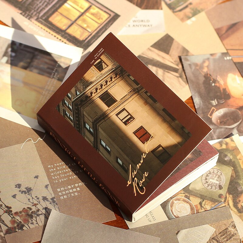 100 ark ins mini fickbok scrapbooking material papper gör-det-själv handgjorda skräp journal planerare collage material dekor papper