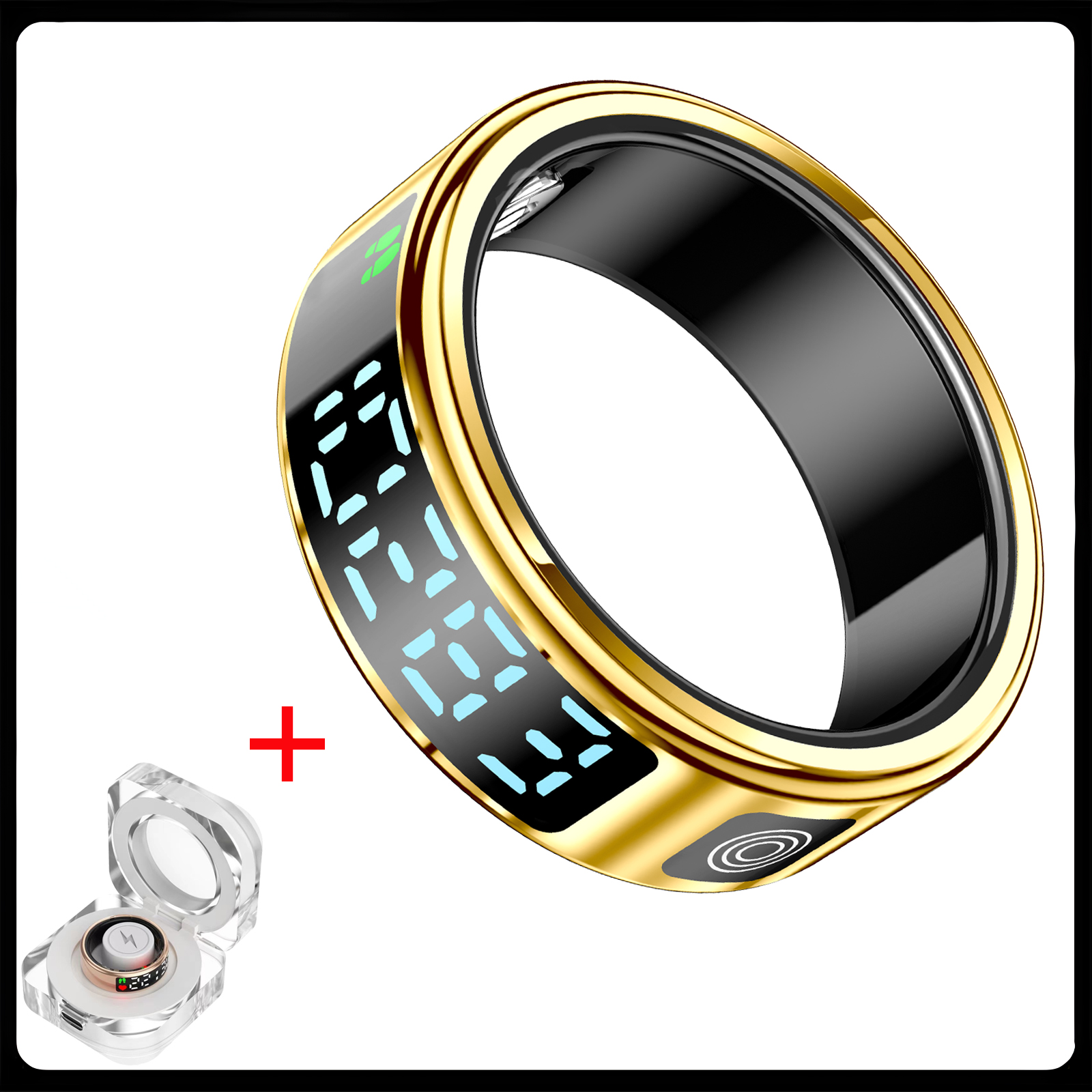 Anillo inteligente para hombres y mujeres, Monitor de ritmo cardíaco y oxígeno en sangre, modo multideporte IP68 y 5ATM, resistente al agua, Bluetooth, anillo para dormir Sr08