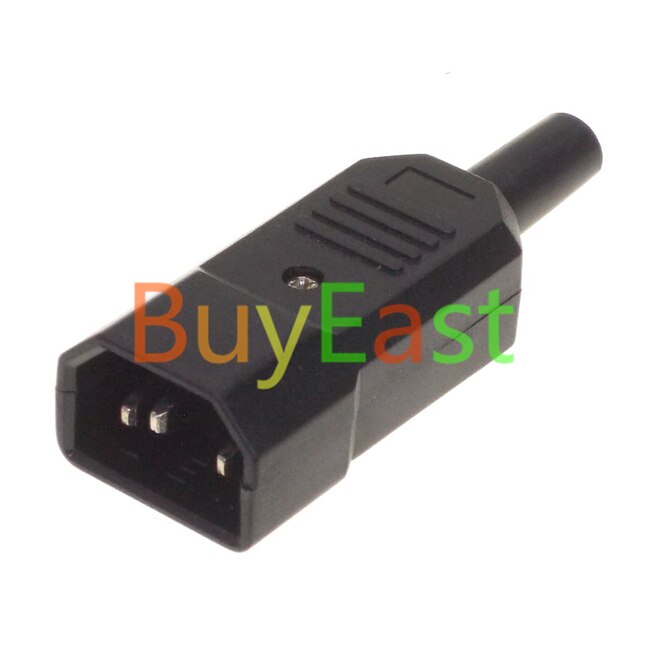 2 x IEC-60320 C14 Male Plug Power Cord Connector Rewireable Plug