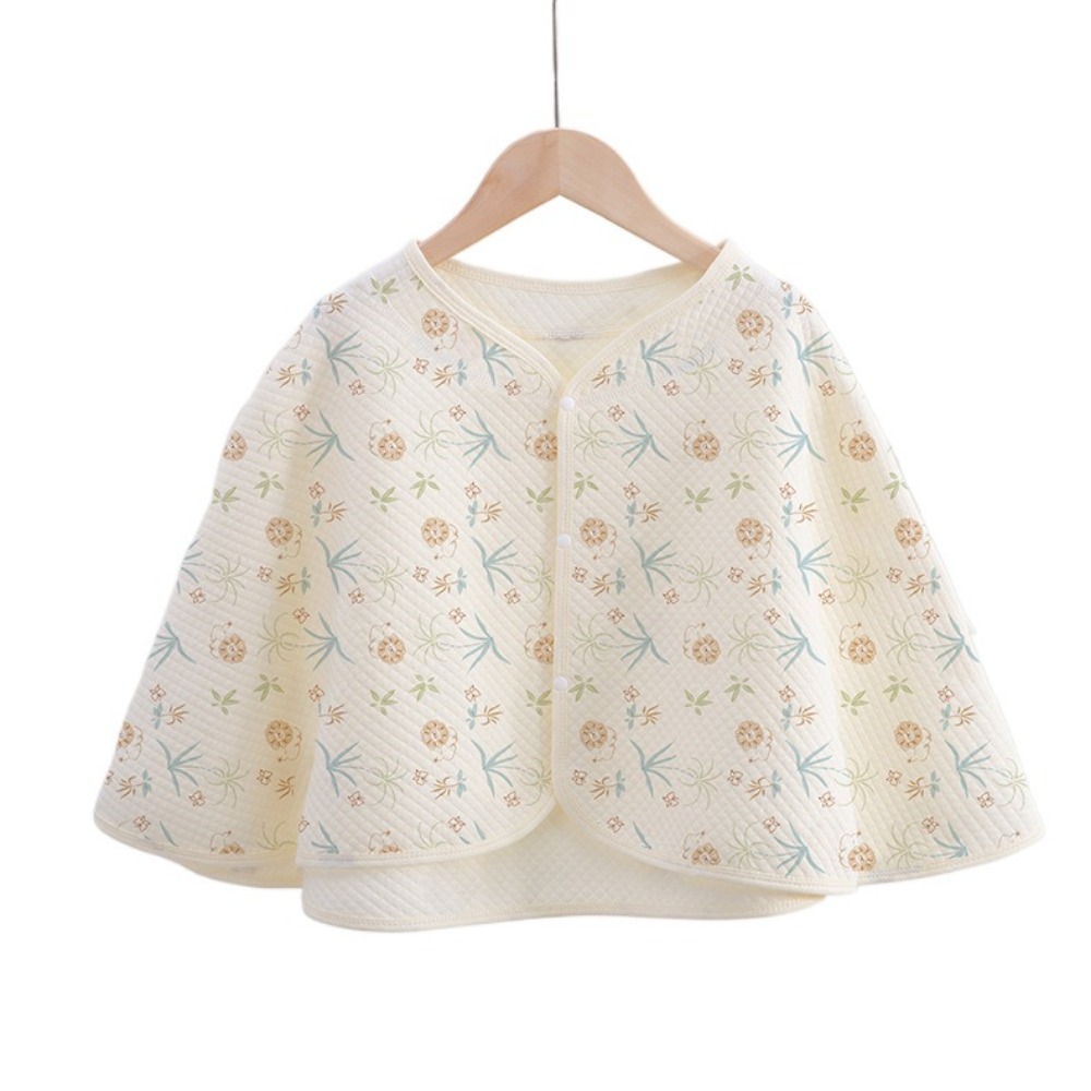 Bloemen bedrukte katoenen moedercape deken ademend warm houden cartoon mama sjaal voedingshoes zachte borstvoedingshoes: Goud