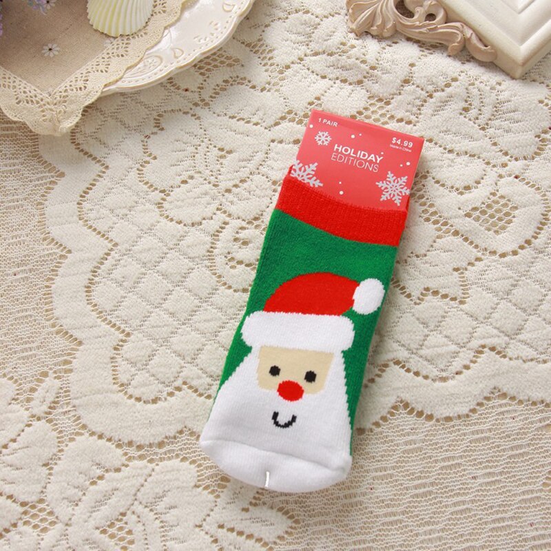 1 paar Kerst Sokken voor Kinderen Kids Mannen Familie Winter Herfst Warme Sokken Xmas Nieuwjaar Sokken Katoen Kerstman sokken: 01 / 7-9T