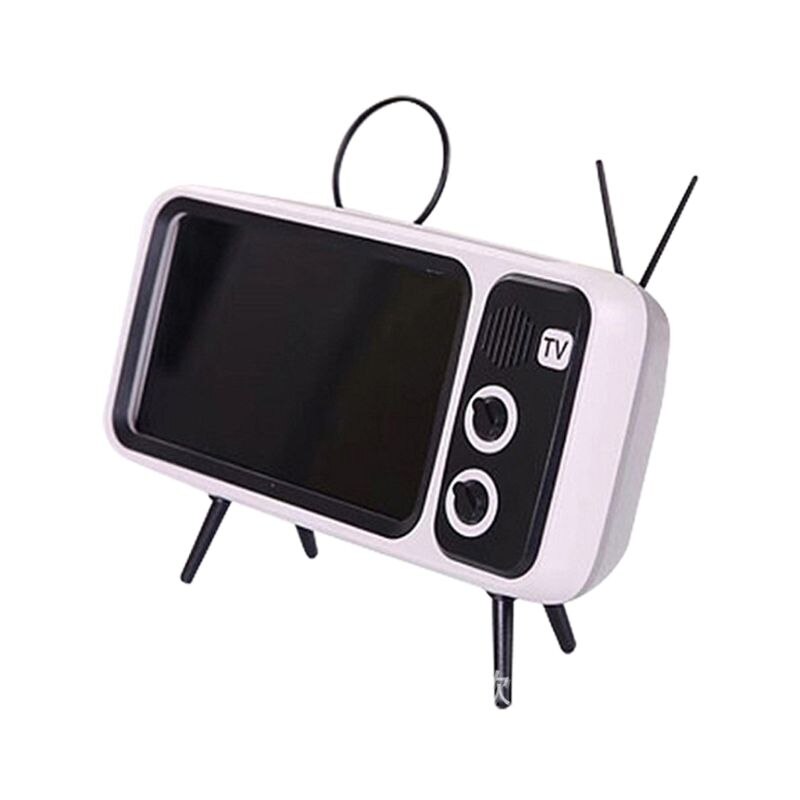 Portable Retro Mini TV Adjustable Mobile Phone Holder Plastic Phone Stand Desk Tablet Folding Stand Desktop