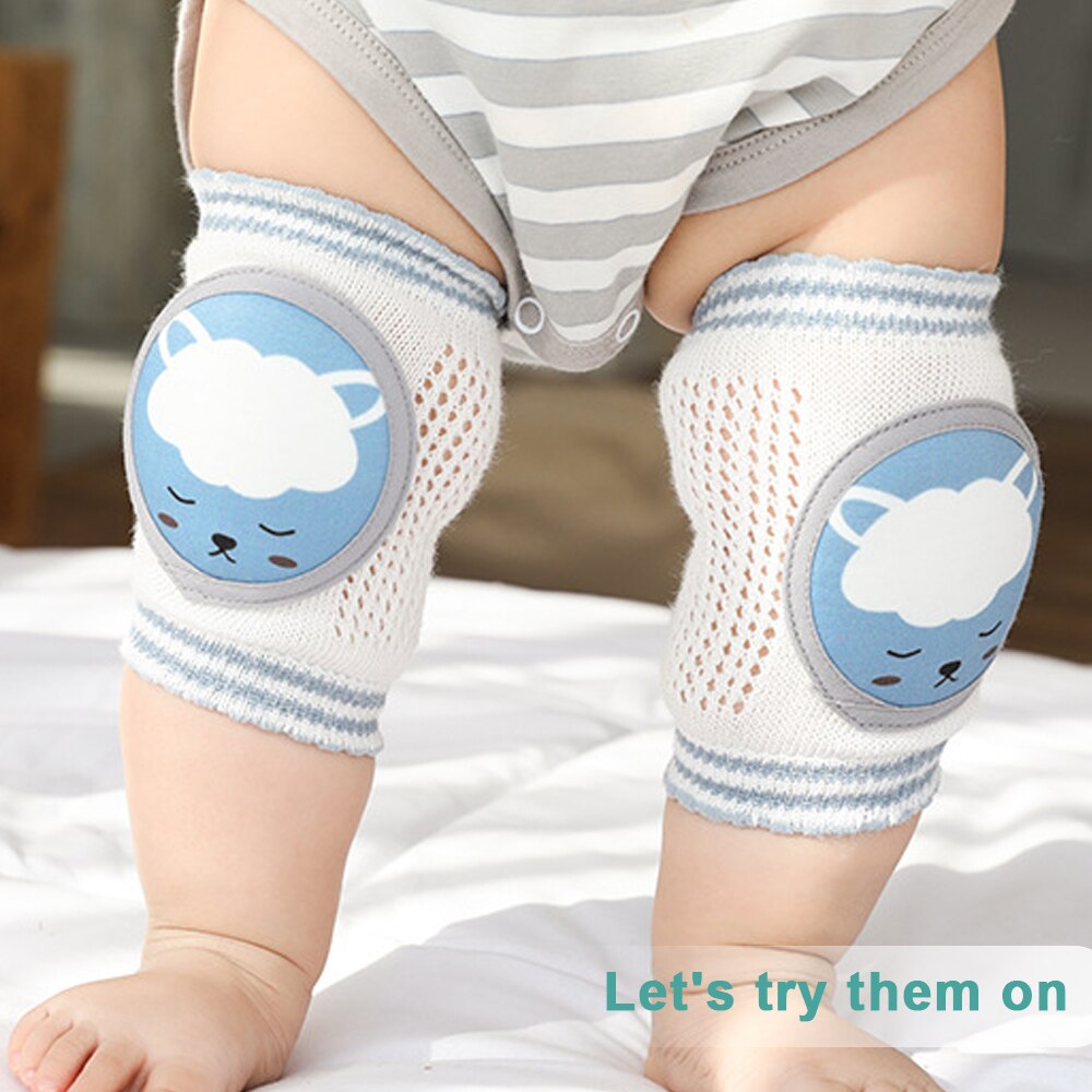 1 par baby knæpuder unisex elasticitet åndbar blød bomuld krybende knæpuder knæbeskyttere til småbørn drenge piger