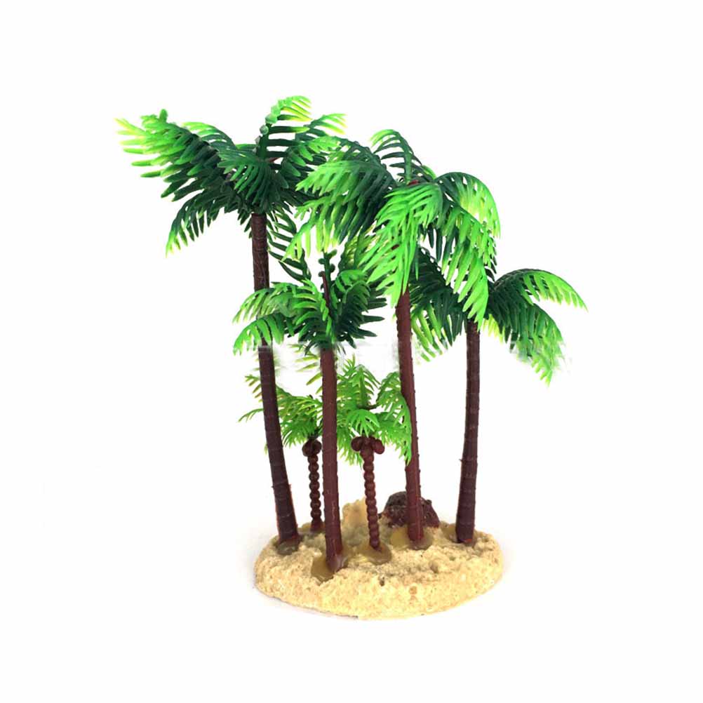 Palmera de coco de plástico de 14cm, planta en miniatura para bonsái, Micro paisaje artesanal, bricolaje, decoración para de cumpleaños
