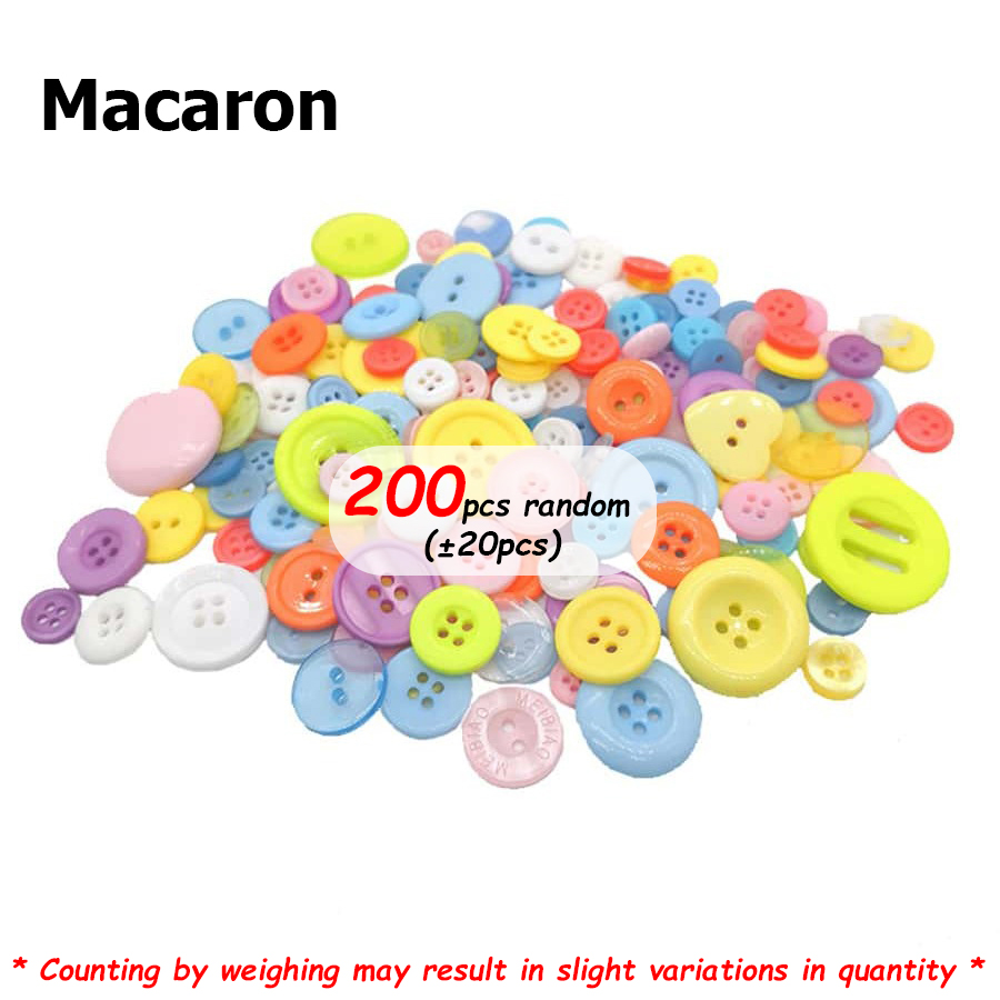 100 Uds. Botón redondo de plástico de Color 0,7-2,5 cm tamaños surtidos para manualidades DIY proyectos de costura accesorios de costura para el hogar: Negro