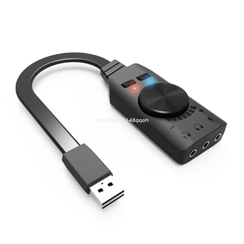 GS3 Virtual 7.1 Channel Sound Card Converter Adapter External USB 3.5mm Headset Stereo for PC Desktop Notebook 77JC: Default Title