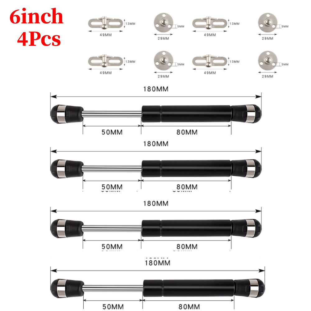 Amortiguadores de Gas para puerta de armario, soporte de tapa de resorte de Gas de 100N/10KG, accesorios de Gas, amortiguadores, bisagra hidráulica para armario de cocina, 2/4 Uds.: Azul