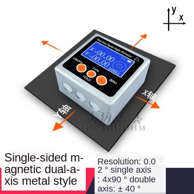 High precision digital display level angle meter double axis digital display angle meter XY axis level: Light Yellow