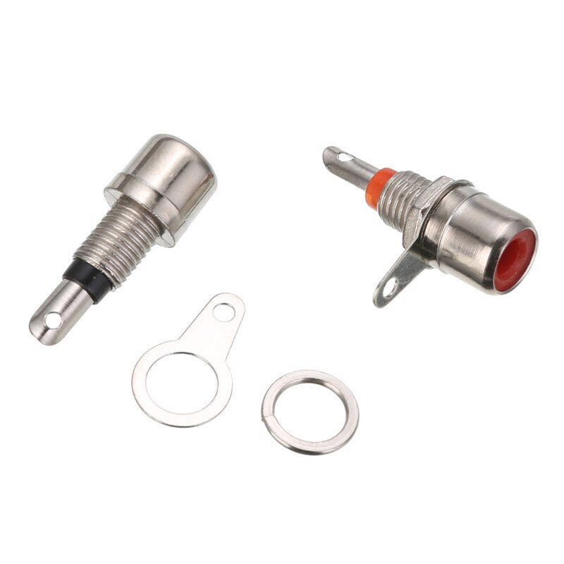 10 stuks Rood + 10 stuks Zwart RCA Panel Mount Connector RCA Vrouwelijke Socket RCA Panel Mount Audio Socket Plug connector Schot Mayitr