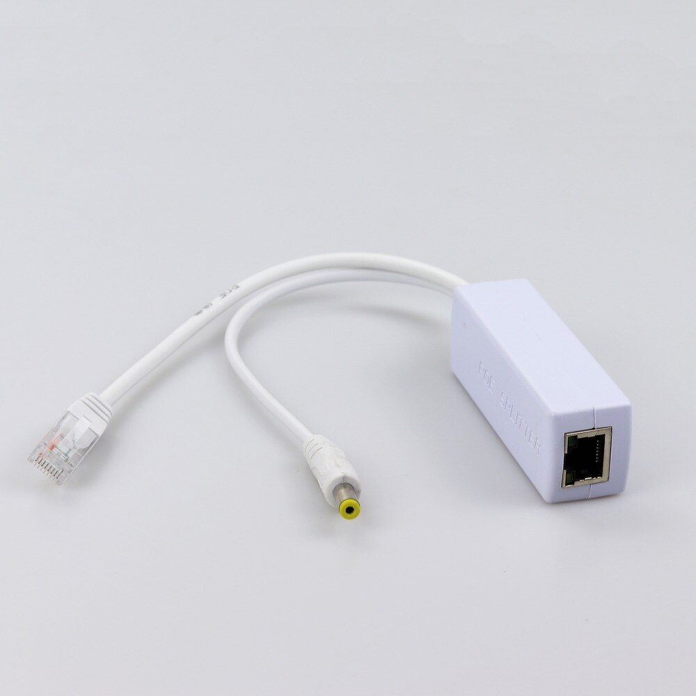 White Isolated 12V 15W IEEE802.3AF AT Poe Splitter PI Router Power Over Ethernet 100M Network Injector