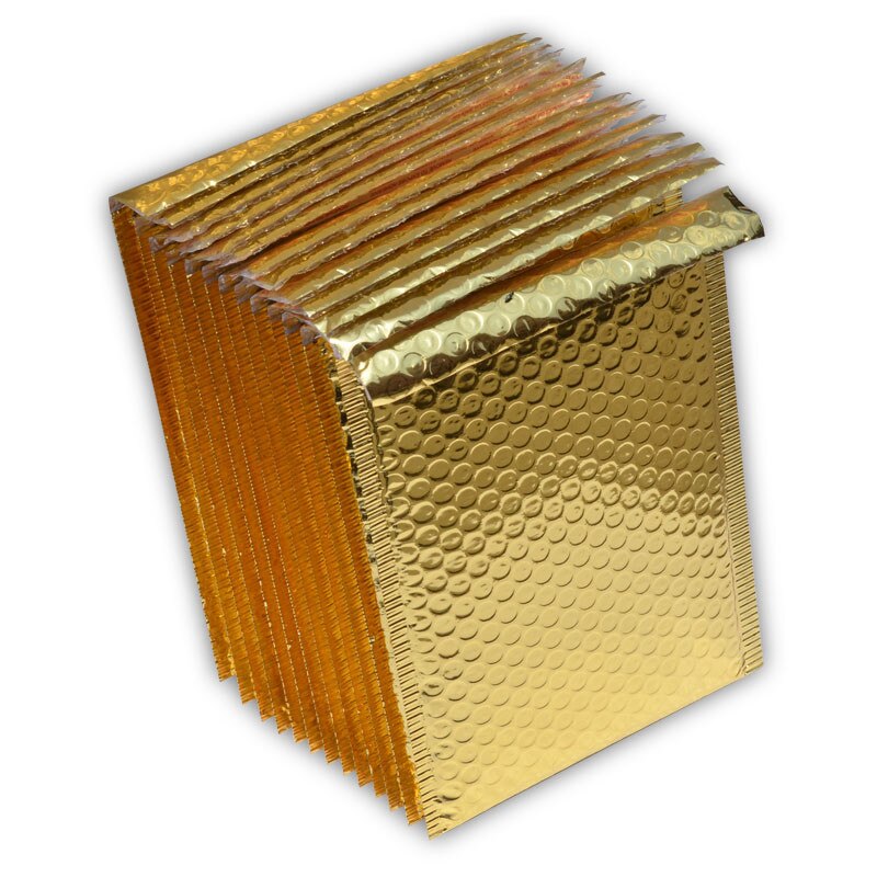 50/30/10/5PCS Gold Plating Paper Bubble Envelopes Bags Mailers Padded Envelope Bubble Mailing Bag Different Quantity