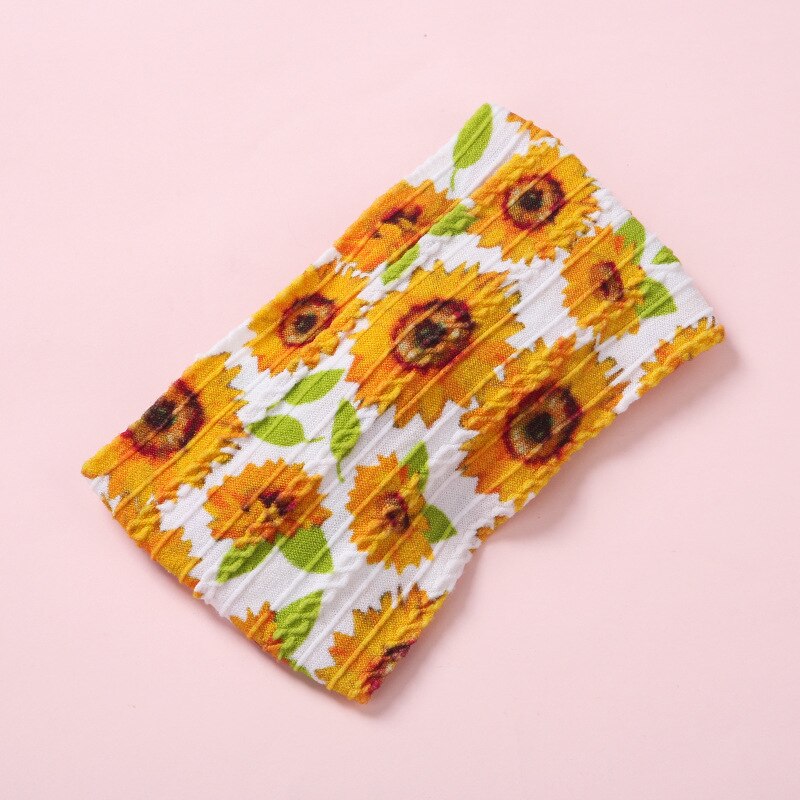 Fascia per bambini Nylon ragazze stampa floreale copricapo treccia bambini turbante elastico cavo accessori per capelli per neonati fascia per capelli morbida