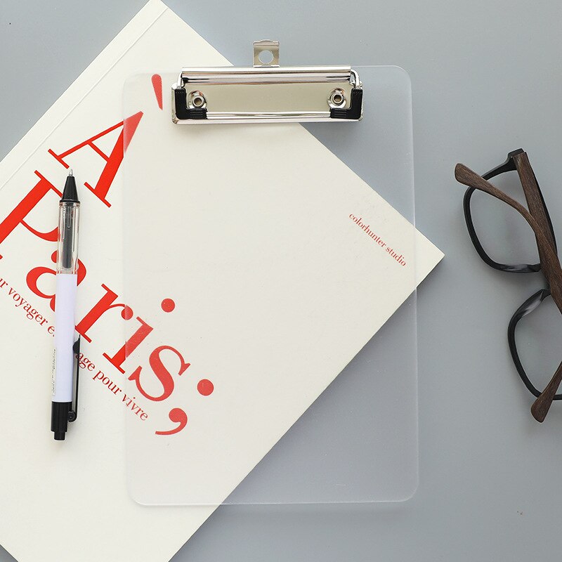 1 Piece Transparent Clip File Folder A5/A4 for Students Exam Paper Organizer Writing Pad School Supplies