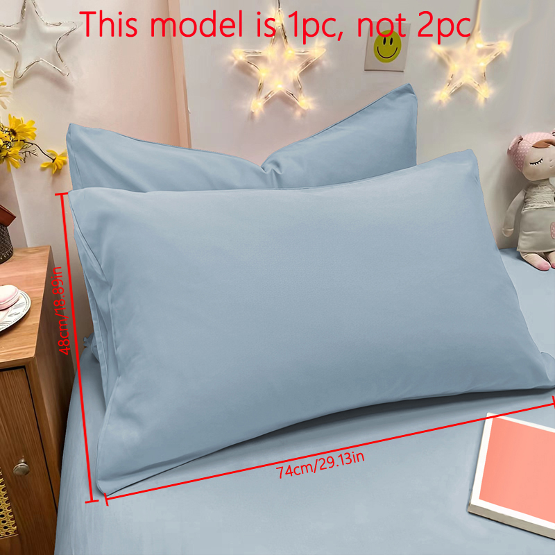 1 Piece Of Matte Solid Color Pillowcase, Bedroom Pocket Sealed Soft Pillowcase, Bedding: SKY BLUE