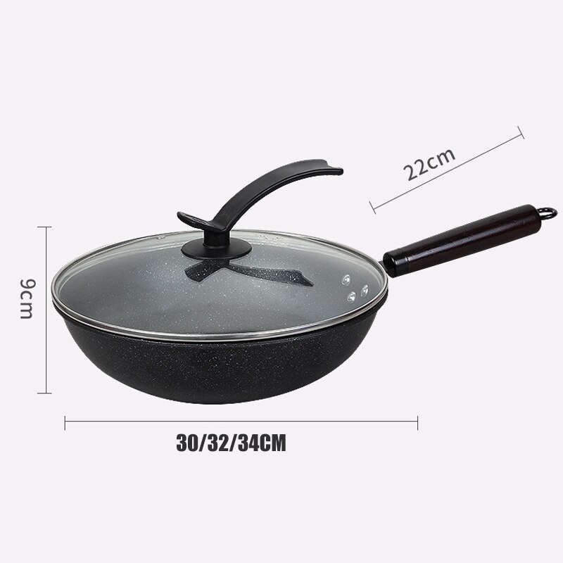 Pan Met Deksel Non-stick Graniet Kleine Koekenpan Wok Multifunctionele Te Reinigen Voor Keuken JS22