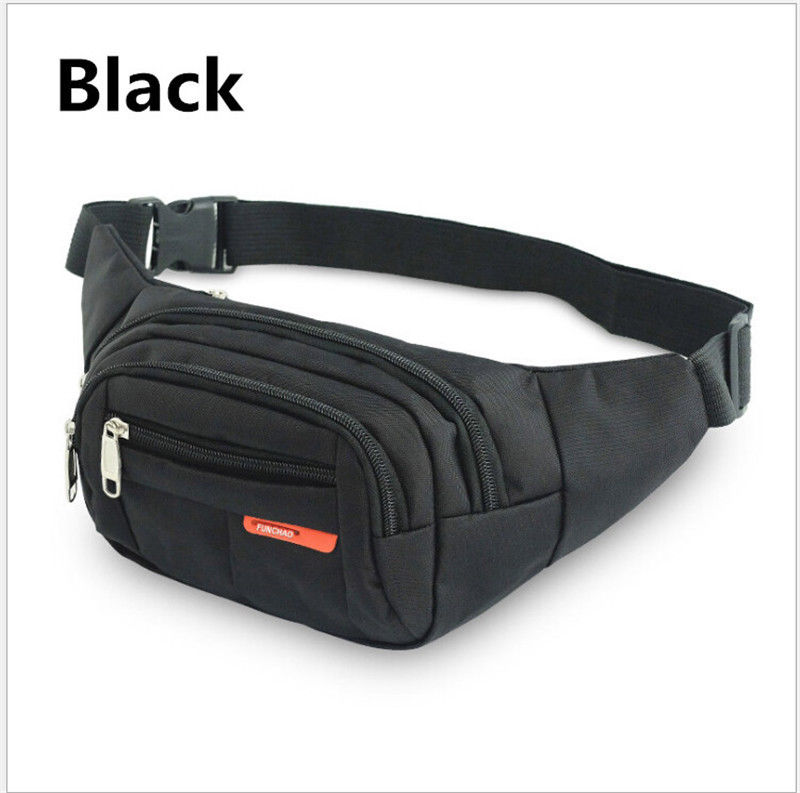 Bolsa de cinturón impermeable para correr al aire libre bolsillo riñonera bolsa de gimnasio: Black