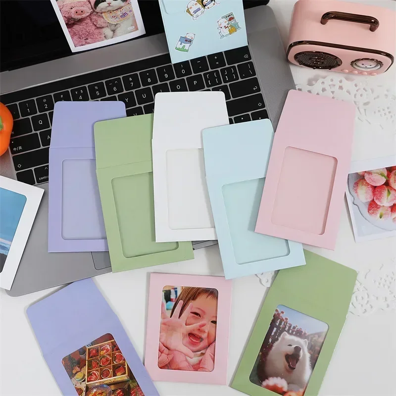 5/10pcs Paper Window Envelopes Transparent Card Holder DIY Photocards Frame Storage Packaging Bag Kawaii Pocket Envelope