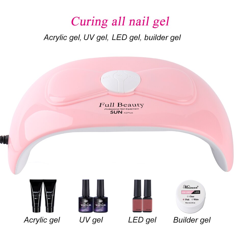 36W Uv Led Nagel Lamp Voor Manicure Roze Boog Gel Nagellak Droger 60/90/120 S auto Sensor Nail Machine Pedicure Tool Nfsun X2plus