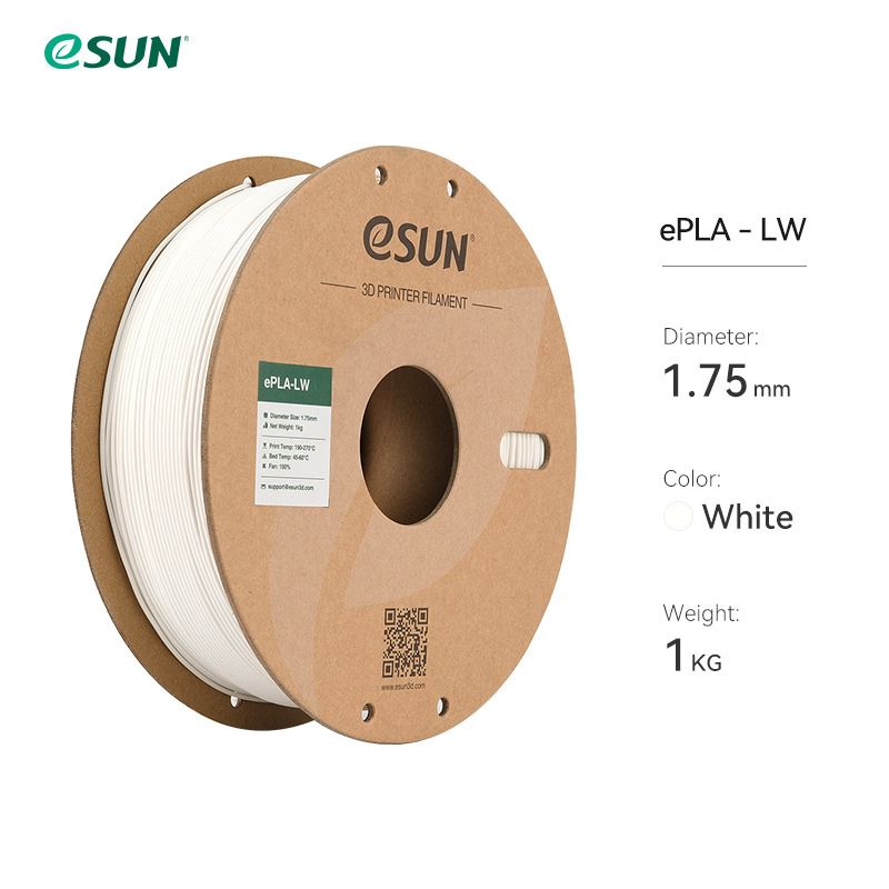 eSUN PLA-LW 3D Printer Filament 1.75mm 1KG 2.2LBS 3D Printing Filament Light Weight foam Material for 3D Printer aircraft: 1.75MM Natural