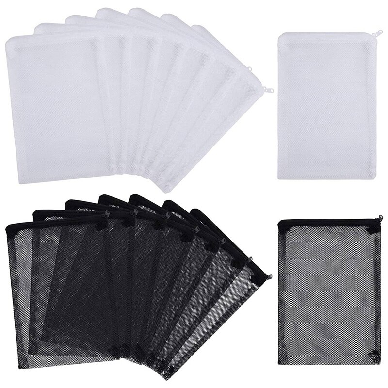 16 Pcs Aquarium Mesh Media Filter Zakken, nylon Media Filter Mesh Zakken Met Rits (Voor Particulate Carbon), Bio Ballen
